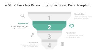 4-Step Stairs Top-Down Template for Presentation  