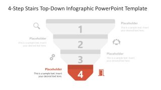 4-Step Stairs Top-Down Slide PPT Template 