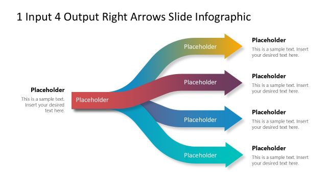 1 Input 4 Output Right Arrows Diagram Slide Template