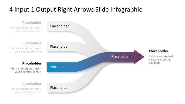 4 Input 1 Output Right Arrows Template Slide