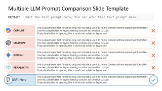 Editable Multiple LLM Prompt Comparison PPT Diagram 