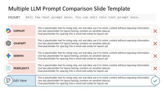Multiple LLM Prompt Comparison PowerPoint Template
