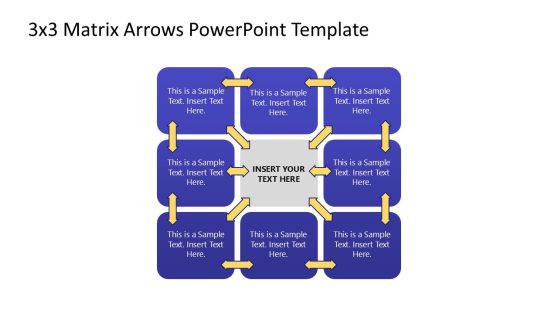 Editable 3x3 Matrix Arrows PPT Template