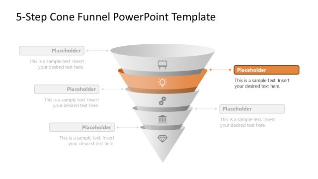 Slide with Focus Effect – 5-Step Cone Funnel Layout