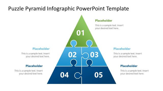 5-Piece Puzzle Pyramid Infographic PowerPoint Template