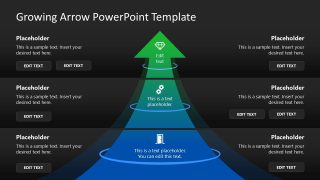 Growing Arrow Template for Presentation Slide 