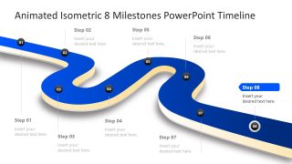 Animated Isometric 8 Milestones Slide Timeline for Presentation 