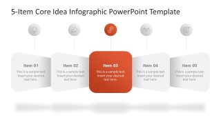 5-Item Core Idea Infographic PowerPoint Slide 