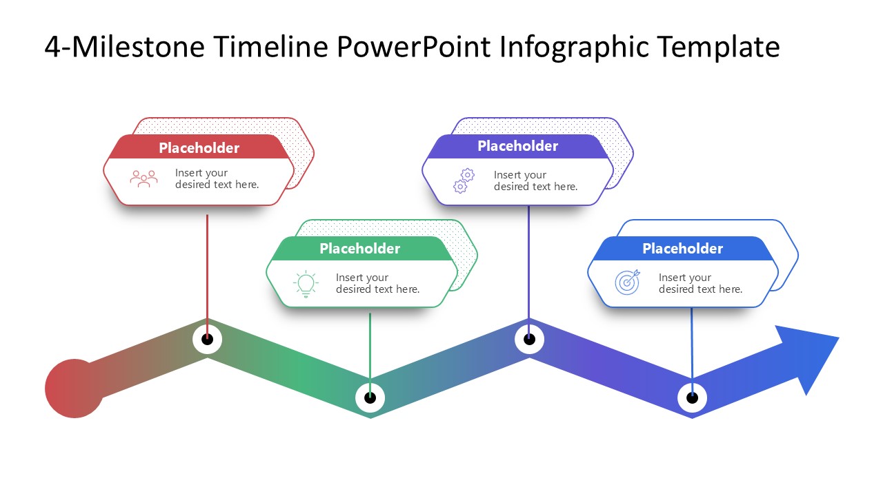 4-Milestone Timeline Presentation Infographic Layout 