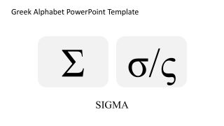 Greek Alphabet Slide for Sigma Sign 