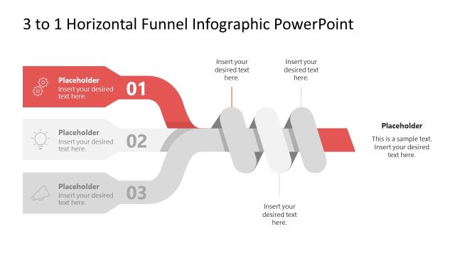 Step 1 Diagram – 3-to-1 Horizontal Funnel Infographic PPT Template