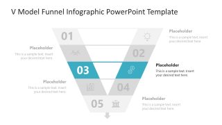 Modern Design for 5-Level V Model Funnel Diagram Presentation 