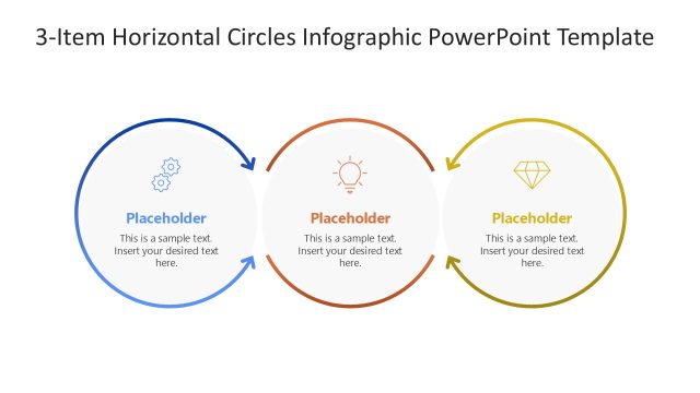 3-Item Horizontal Circles Infographic PowerPoint Template