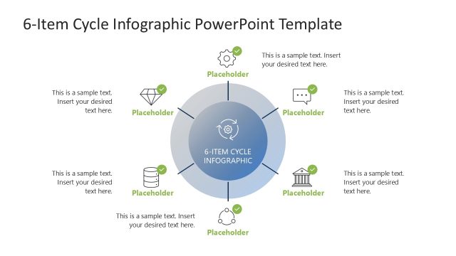 6-Item Cycle Infographic Template PPT Slide
