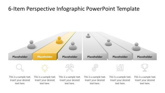 6-Item Perspective Infographic Slide Diagram with Focus Effect