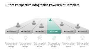 6-Item Perspective Infographic PPT Slide with Color Highlight 