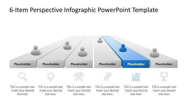 Slide with Focus Effect – 6-Item Perspective Infographic Template