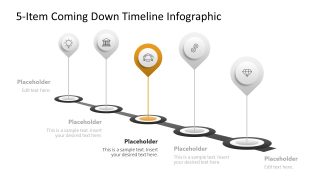 5-Item Coming Down Timeline Slide Template