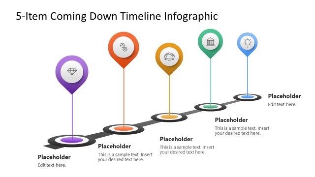 5-Item Coming Up Timeline Infographic Presentation Slide Template