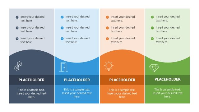 Editable 4-Item Infographic Wavy Concept Presentation Layout