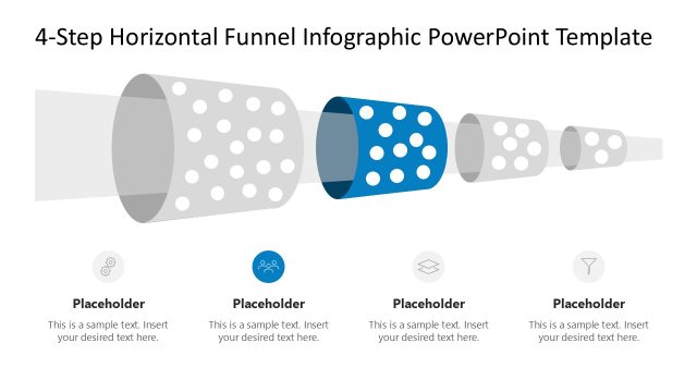 Infographic Slide with Color Highlight – 4-Step Horizontal Funnel Diagram