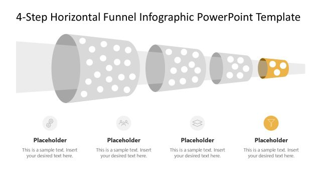 Customizable 4-Step Horizontal Funnel Infographic Slide