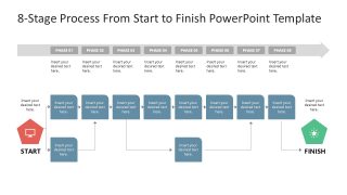 8-Stage Process From Start to Finish PPT Slide 