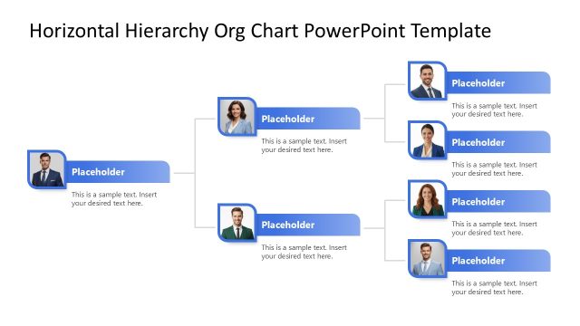 Horizontal Hierarchy Presentation Diagram Template
