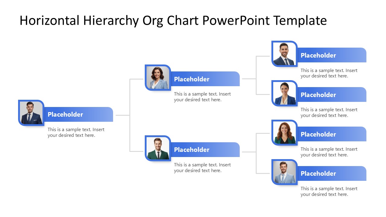 Horizontal Hierarchy Slide PPT Template