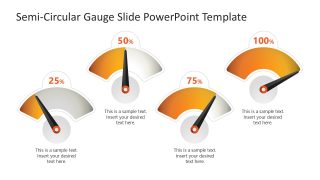Customizable Semi-Circular Gauge Template PPT Slide 