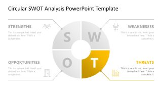 Circular SWOT Analysis PPT Layout with Infographics 