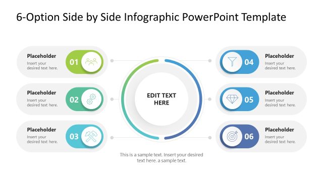 6-Option Side by Side Infographic PowerPoint Template