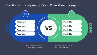 Editable Pros & Cons Comparison Slide Layout 