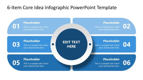 6-Item Core Idea Infographic Template Layout 