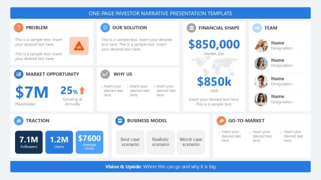 One-Page Investor Narrative PowerPoint Template