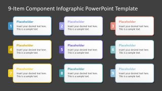9-Item Component Infographic PPT Layout 