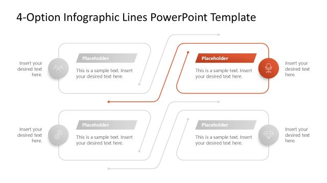 Stage 2 Diagram Slide – 4-Option Infographic Lines PPT Layout