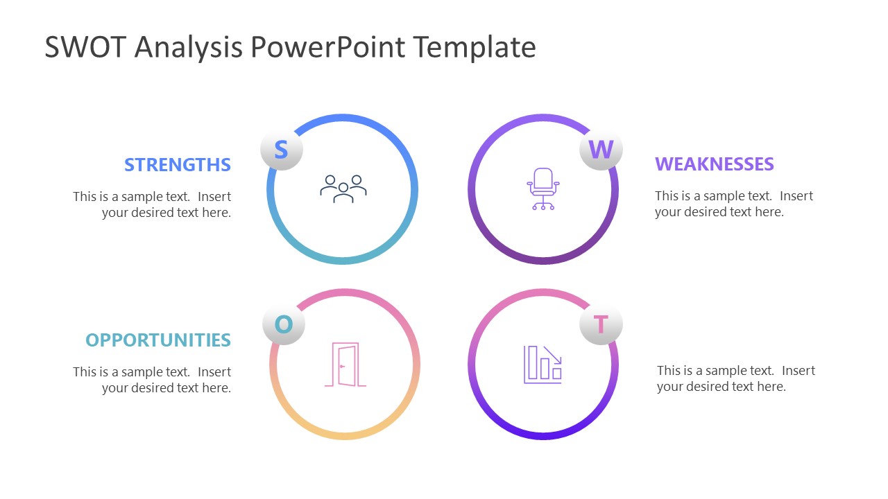 Thin SWOT Analysis PowerPoint Template