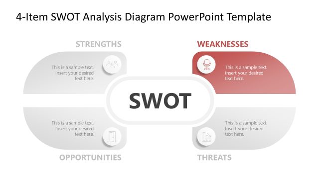 4-Item SWOT Analysis PowerPoint Slide