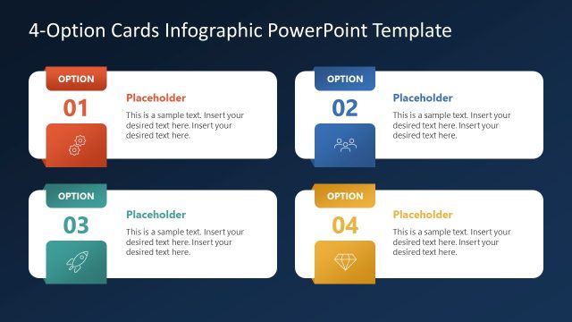 4-Option Cards Infographic Template for Presentation Slide