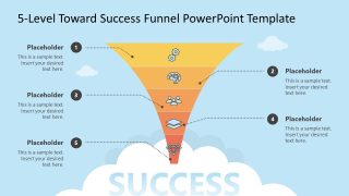 5-Level Toward Success Funnel PowerPoint Slide