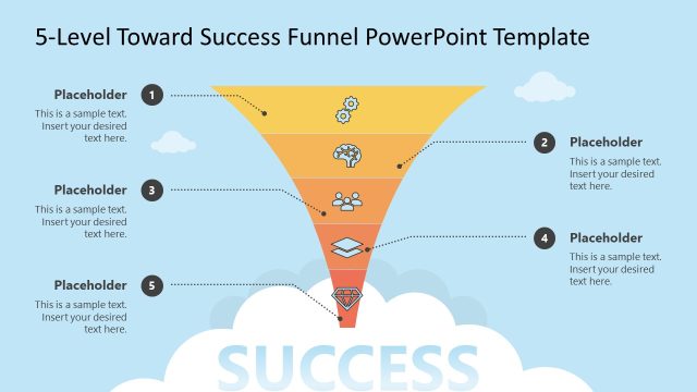 5-Level Toward Success Funnel Infographic PowerPoint Template