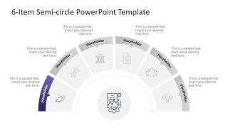 Customizable 6-Item Semi-circle Diagram PPT Template