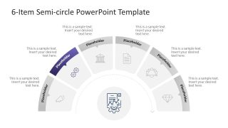 6-Item Semi-circle Diagram Template for PowerPoint 