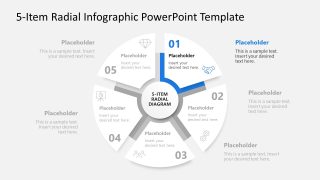 Customizable 5-Item Radial Infographic PPT Template
