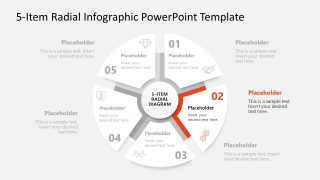 5-Item Radial Infographic Template for Presentation 