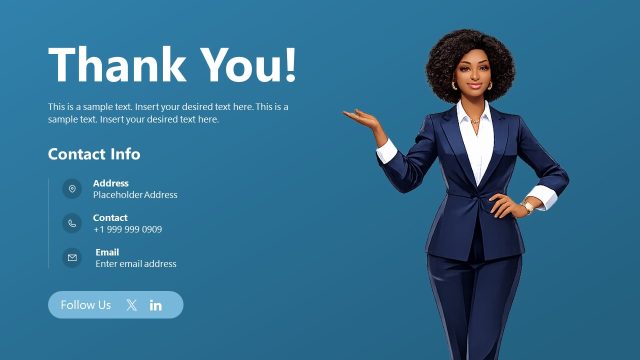 Thank You Template with Contact Icons