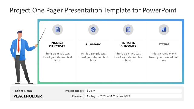 Project One Pager PowerPoint Template