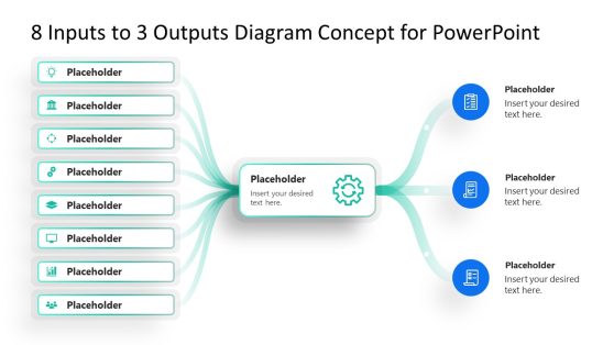 8-Input to 3-Output Diagram Concept Presentation Layout 