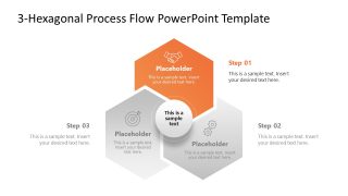 Customizable 3-Hexagonal Process Flow Slide 